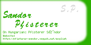 sandor pfisterer business card